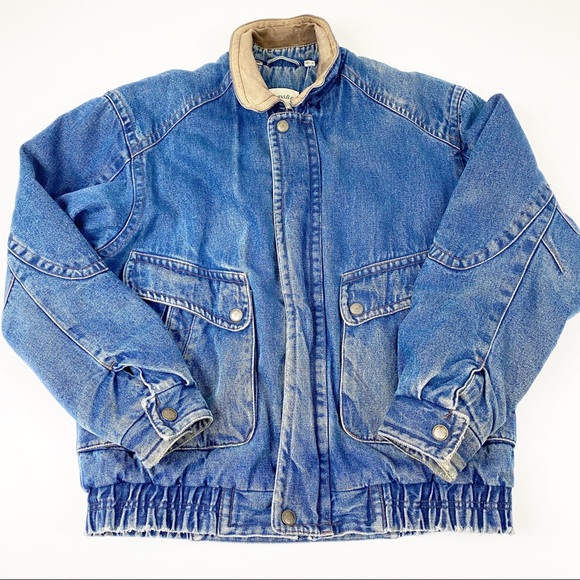 Vintage Jackets & Blazers - Vintage 1990’s Quilted Denim Bomber Jacket